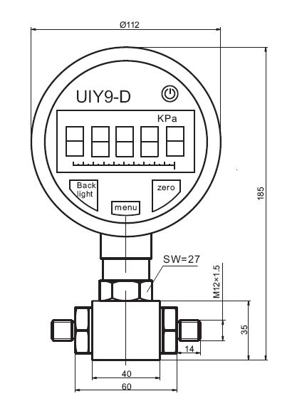UIY9-D dimensions